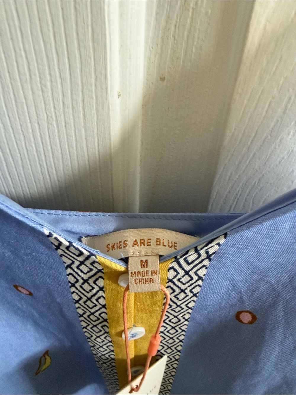 🌸Skies Are Blue: Light Blue Floral Midi Sundress with Yellow Trim - Picture 3 of 8